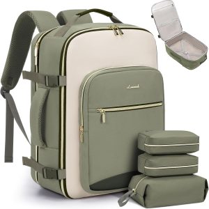 40L Travel Backpack for Women & Men, Large Carry on Backpack for Airplanes with 3 Packing Cubes, TSA Personal Item Travel Bag fits 17″ Laptop, Waterproof Travel Essentials Airline Approved